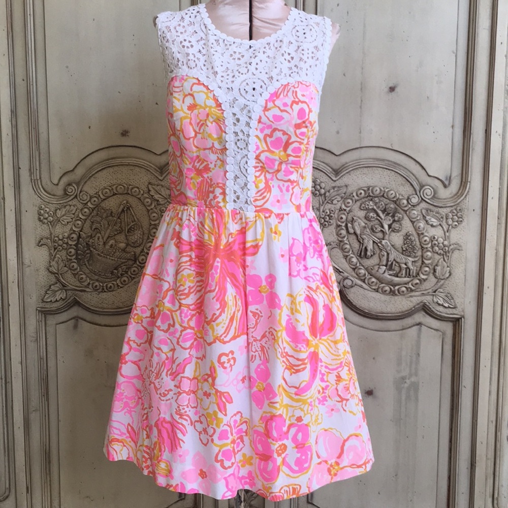 Lilly Pulitzer sundress with lace detail